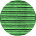 Round Abstract Emerald Green Modern Rug, abs246emgrn