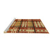 Sideview of Machine Washable Abstract Yellow Rug, wshabs247