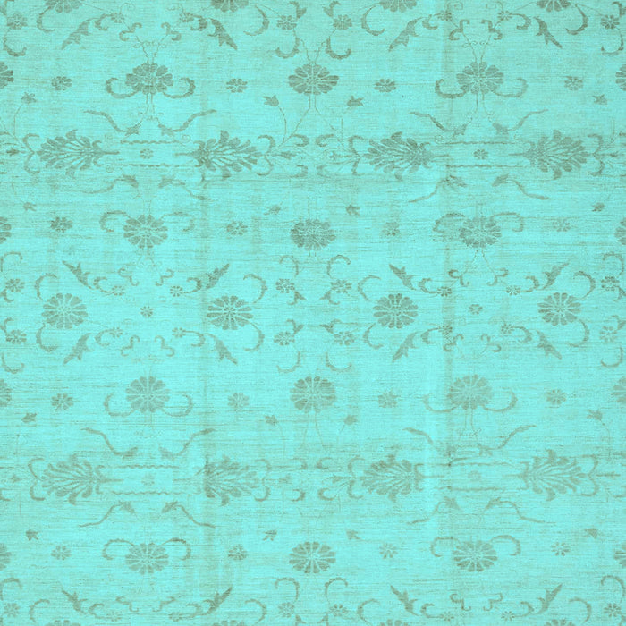 Square Machine Washable Oriental Light Blue Traditional Rug, wshabs2470lblu