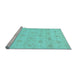 Sideview of Machine Washable Oriental Light Blue Traditional Rug, wshabs2470lblu