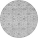 Round Oriental Gray Traditional Rug, abs2470gry