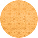 Round Oriental Orange Traditional Rug, abs2470org