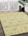 Abstract Brown Gold Oriental Rug in Family Room, abs2470