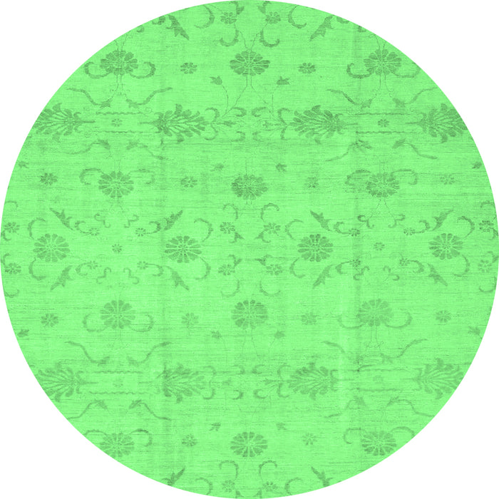 Round Oriental Emerald Green Traditional Rug, abs2470emgrn