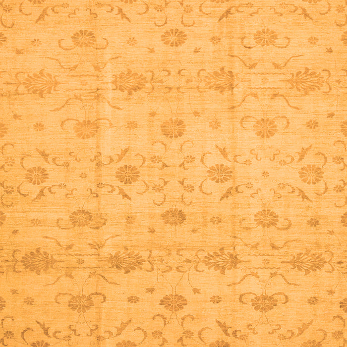 Square Machine Washable Oriental Orange Traditional Area Rugs, wshabs2470org