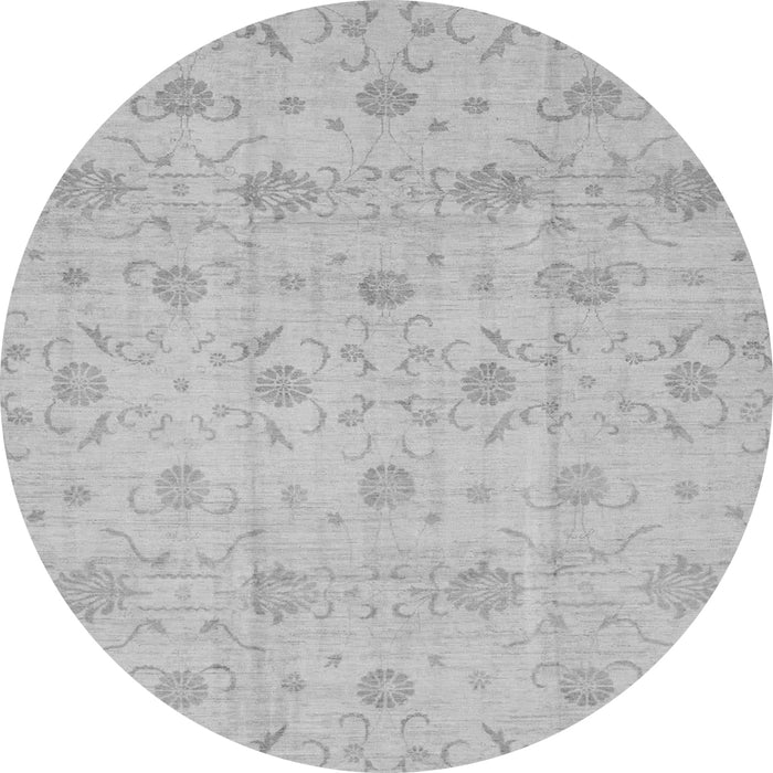 Round Machine Washable Oriental Gray Traditional Rug, wshabs2470gry