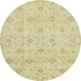 Round Machine Washable Abstract Brown Gold Rug, wshabs2470