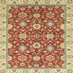 Square Machine Washable Abstract Red Rug, wshabs2471