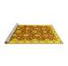 Sideview of Machine Washable Oriental Yellow Traditional Rug, wshabs2471yw