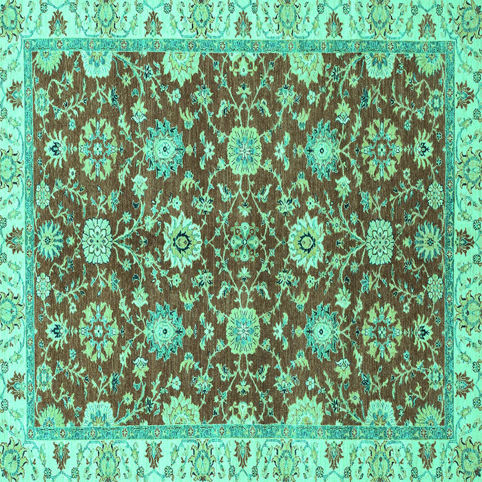 Square Oriental Turquoise Traditional Rug, abs2471turq