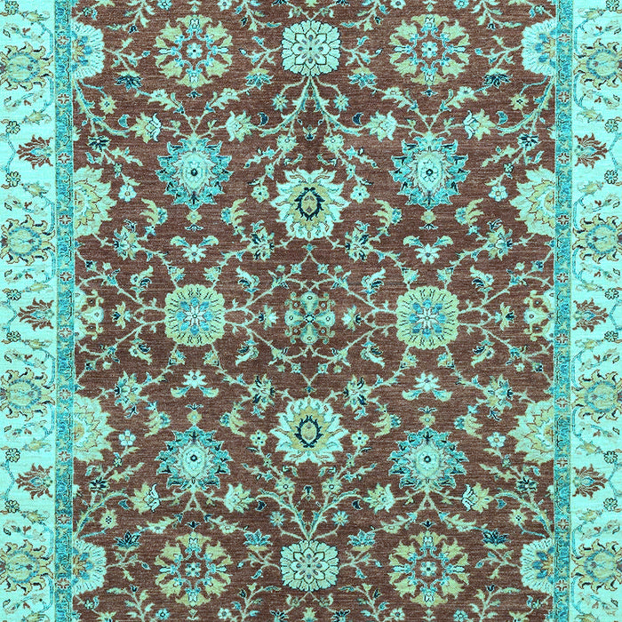 Machine Washable Oriental Light Blue Traditional Rug, wshabs2471lblu