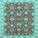 Square Oriental Light Blue Traditional Rug, abs2471lblu