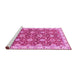 Sideview of Machine Washable Oriental Pink Traditional Rug, wshabs2471pnk