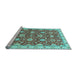 Sideview of Machine Washable Oriental Light Blue Traditional Rug, wshabs2471lblu