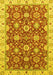 Machine Washable Oriental Yellow Traditional Rug, wshabs2471yw