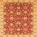 Square Machine Washable Oriental Orange Traditional Area Rugs, wshabs2471org