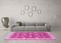 Machine Washable Oriental Pink Traditional Rug, wshabs2471pnk