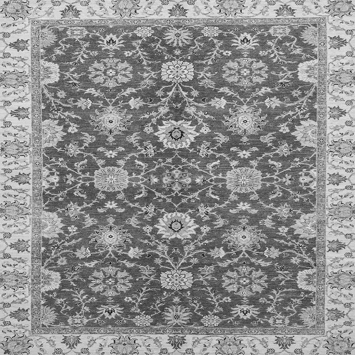 Square Machine Washable Oriental Gray Traditional Rug, wshabs2471gry