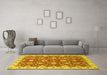 Machine Washable Oriental Yellow Traditional Rug in a Living Room, wshabs2471yw