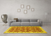 Machine Washable Oriental Yellow Traditional Rug, wshabs2471yw