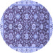 Round Oriental Blue Traditional Rug, abs2471blu