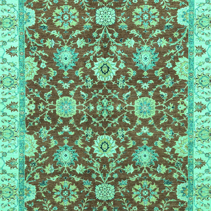 Machine Washable Oriental Turquoise Traditional Area Rugs, wshabs2471turq