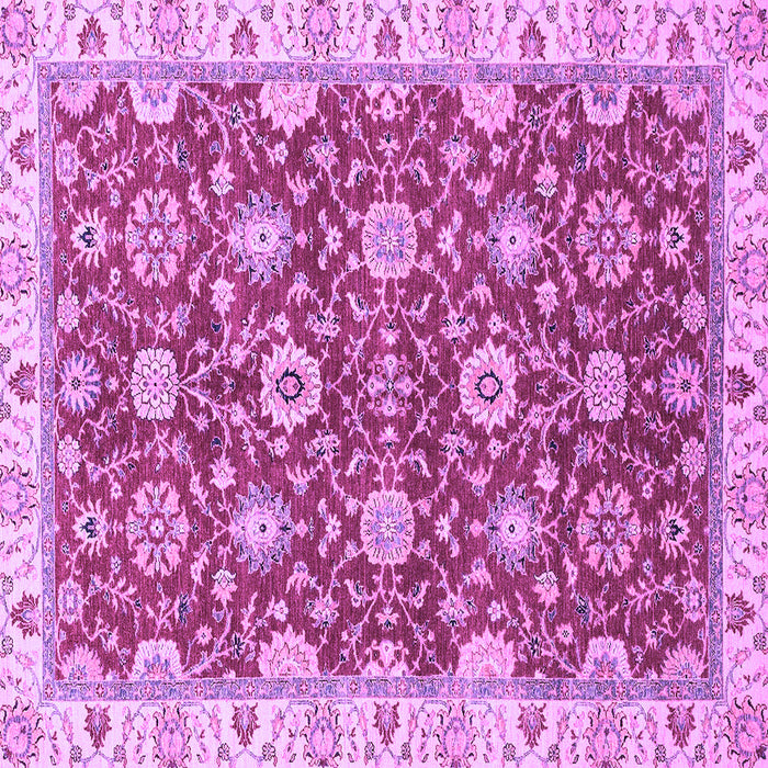 Square Machine Washable Oriental Purple Traditional Area Rugs, wshabs2471pur