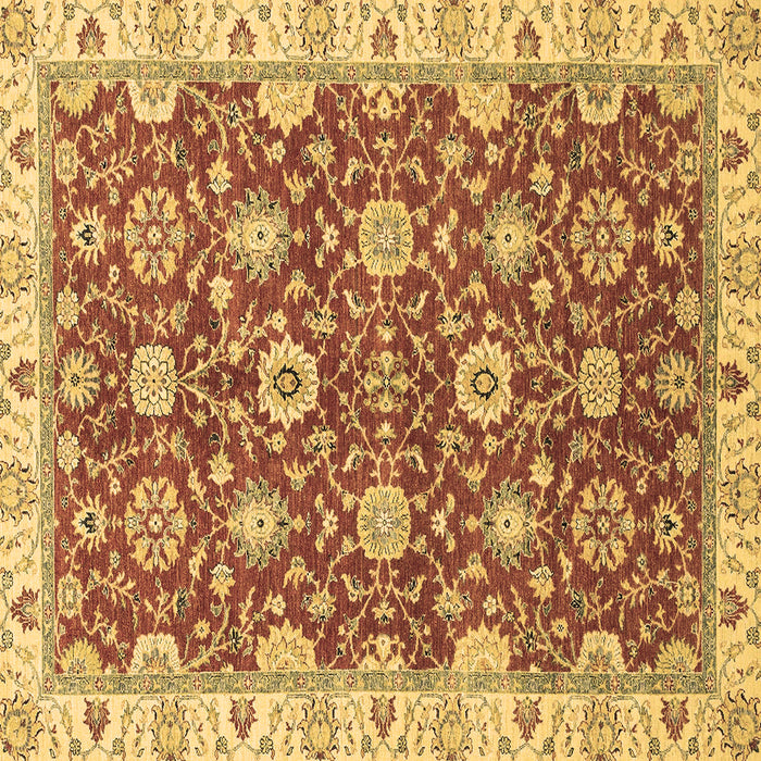Square Oriental Brown Traditional Rug, abs2471brn