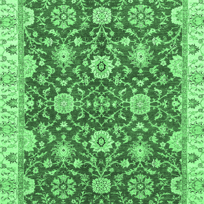 Machine Washable Oriental Emerald Green Traditional Area Rugs, wshabs2471emgrn