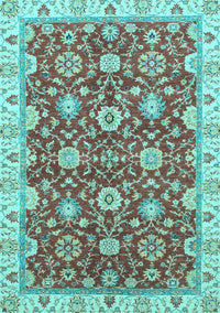 Oriental Light Blue Traditional Rug, abs2471lblu