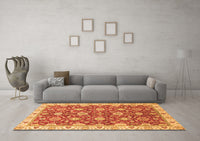 Machine Washable Oriental Orange Traditional Rug, wshabs2471org