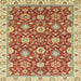 Square Abstract Red Oriental Rug, abs2471