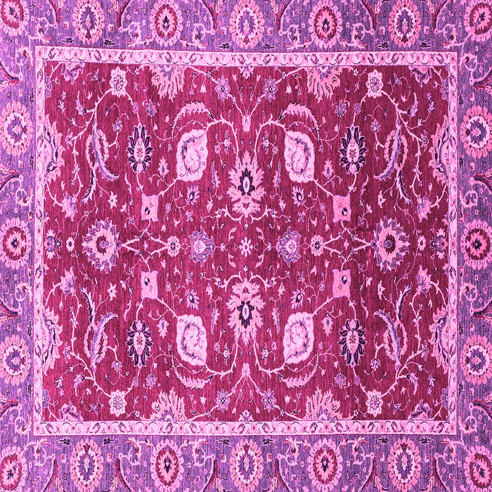Square Machine Washable Oriental Pink Traditional Rug, wshabs2472pnk