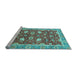 Sideview of Machine Washable Oriental Light Blue Traditional Rug, wshabs2472lblu