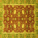 Square Oriental Yellow Traditional Rug, abs2472yw