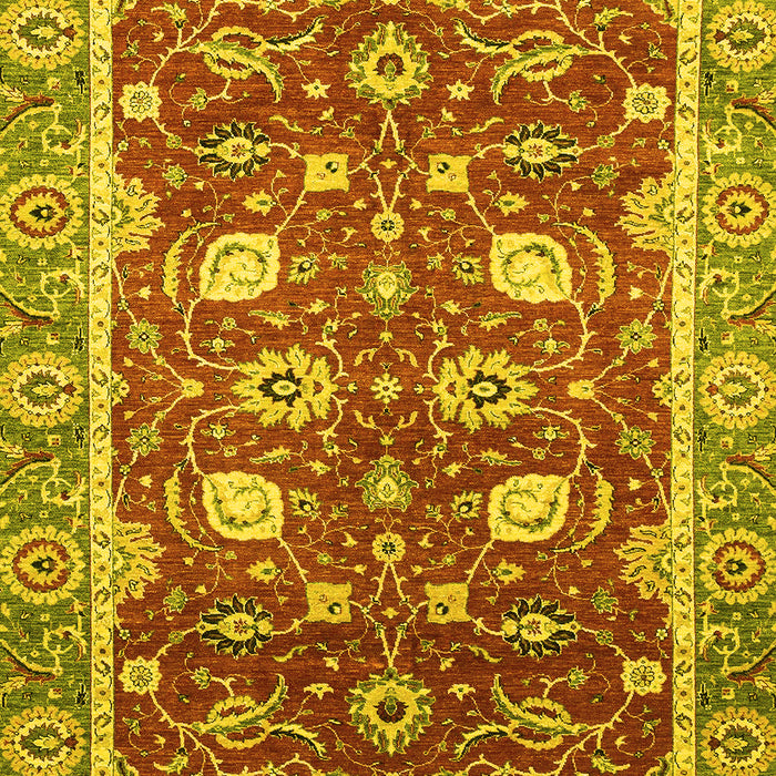 Machine Washable Oriental Yellow Traditional Rug, wshabs2472yw