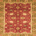 Square Machine Washable Oriental Orange Traditional Area Rugs, wshabs2472org