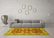 Machine Washable Oriental Yellow Traditional Rug in a Living Room, wshabs2472yw