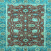 Square Oriental Light Blue Traditional Rug, abs2472lblu