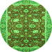 Round Oriental Green Traditional Rug, abs2472grn