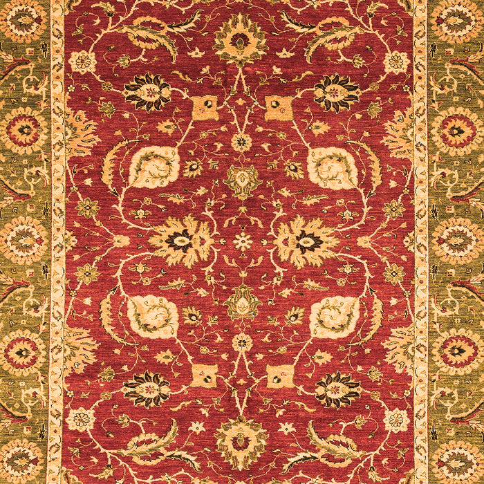 Machine Washable Oriental Orange Traditional Area Rugs, wshabs2472org