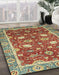 Abstract Red Oriental Rug in Family Room, abs2472