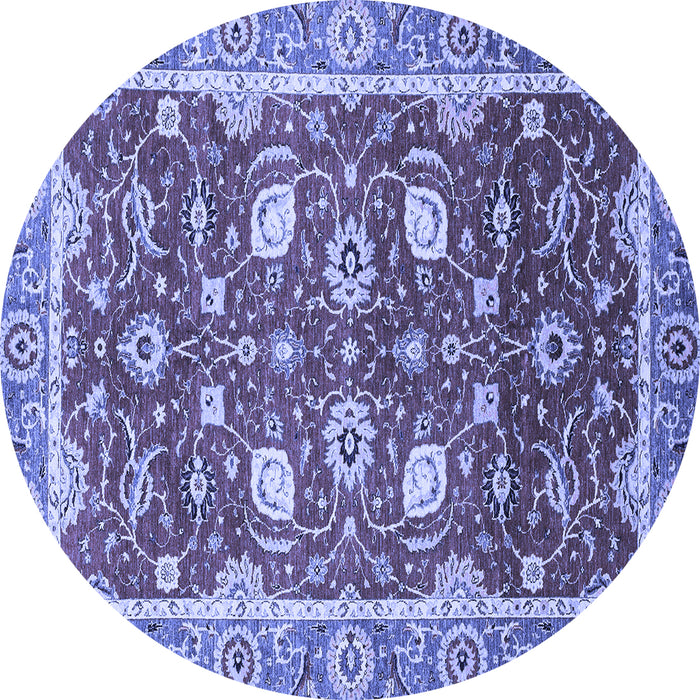 Round Oriental Blue Traditional Rug, abs2472blu