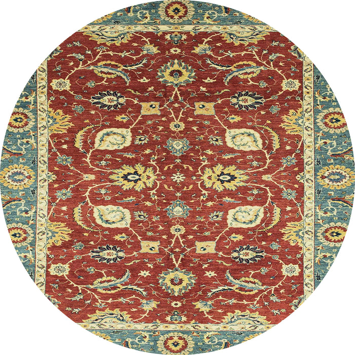 Round Abstract Red Oriental Rug, abs2472