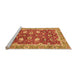 Sideview of Machine Washable Oriental Orange Traditional Area Rugs, wshabs2472org