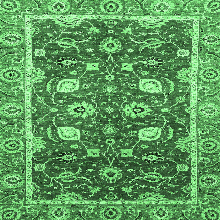 Square Oriental Emerald Green Traditional Rug, abs2472emgrn
