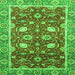 Square Oriental Green Traditional Rug, abs2472grn