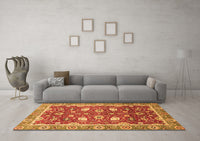 Machine Washable Oriental Orange Traditional Rug, wshabs2472org