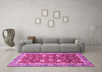 Machine Washable Oriental Pink Traditional Rug, wshabs2472pnk