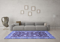 Machine Washable Oriental Blue Traditional Rug, wshabs2472blu